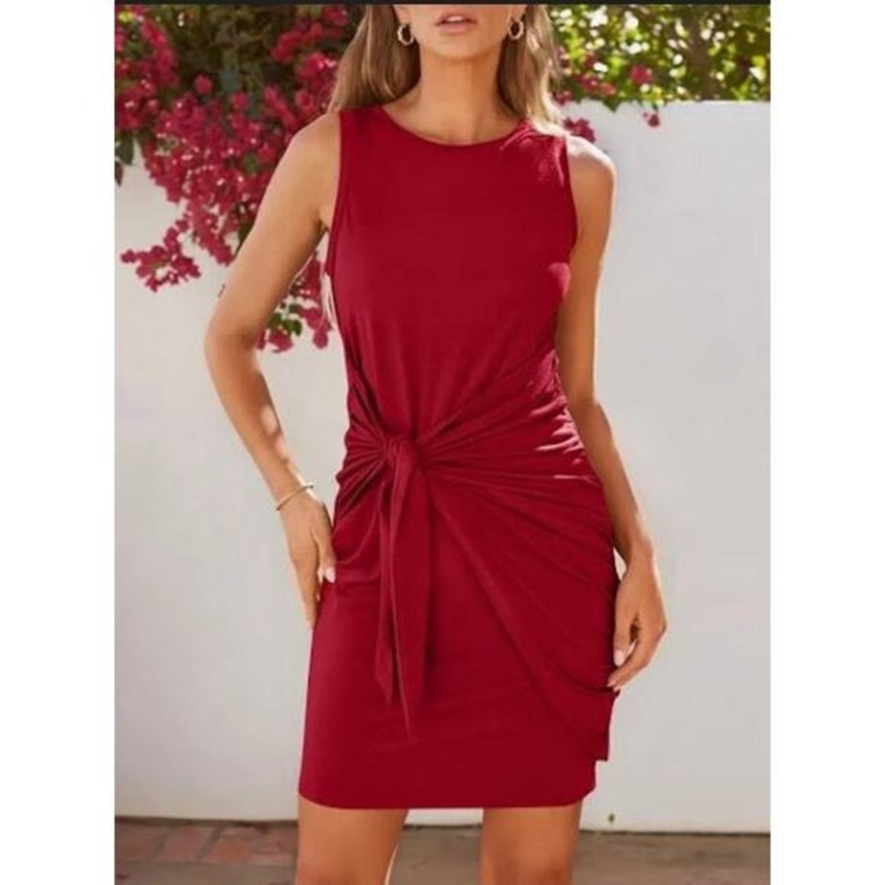 Lillusory Sleeveless Wrap‎ Front T-shirt Mini Dress NWT